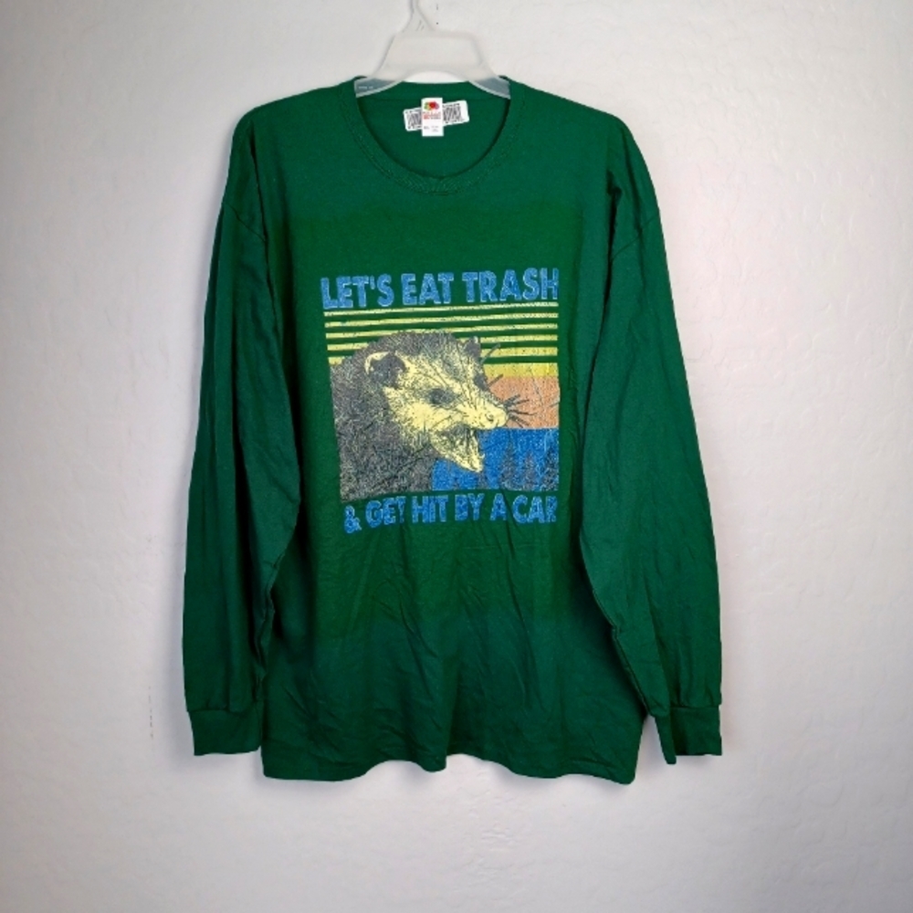 LET'S TRASH &GET HIT BY A CAR Men's Shirt Long 2XL Green